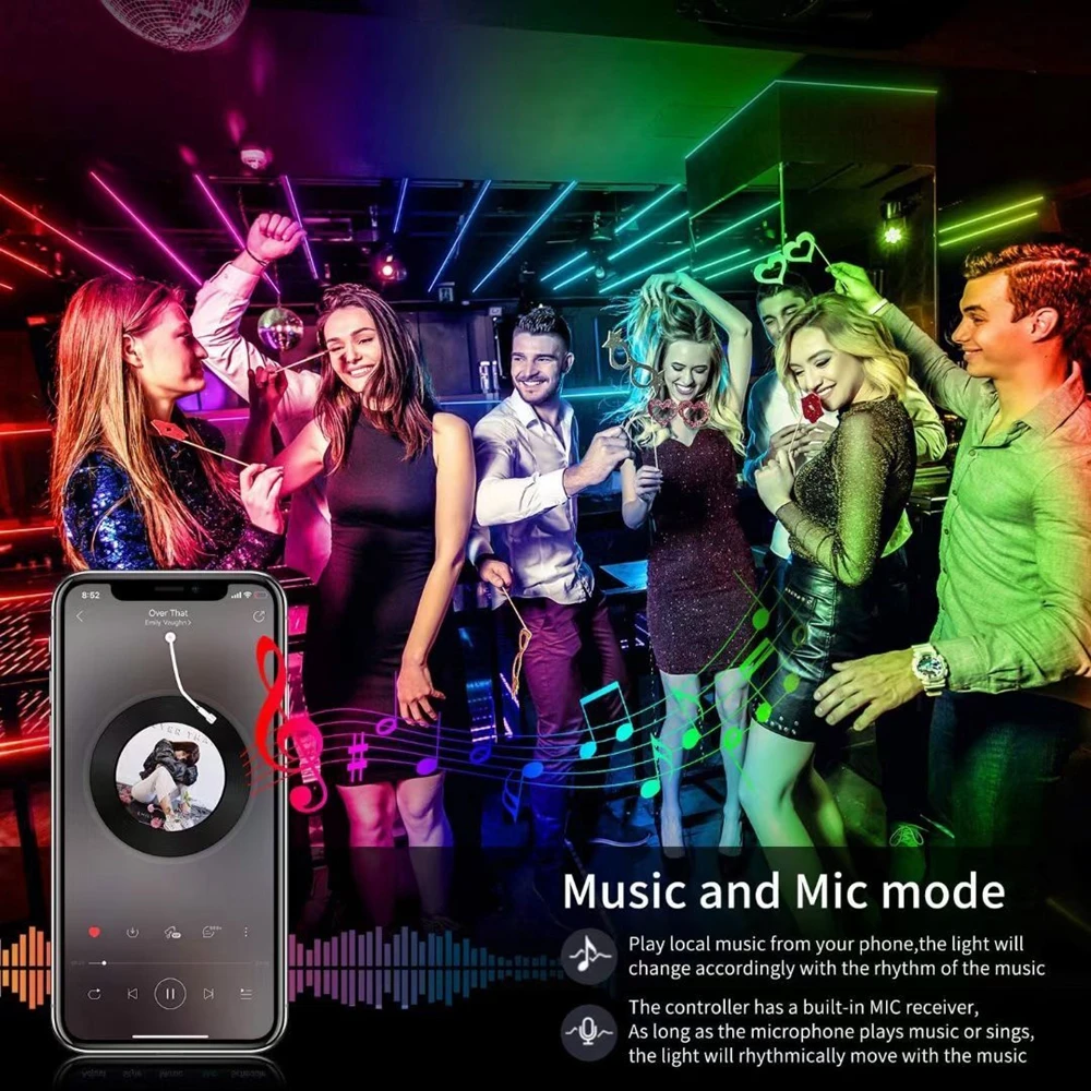 Imagem -06 - Bluetooth Música Led Controlador Full Color Pixel ic App de Telefone Ws2811 Ws2812 Sk6812 Rgbw Apa102 Faixa Sp107e