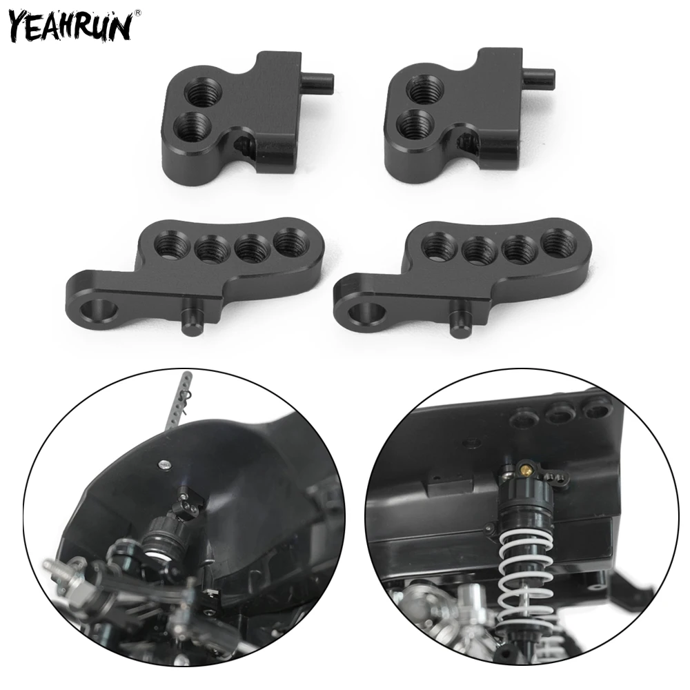 YEAHRUN Metal Aluminum Adjustable Front & Rear Upper Damper Shock Mount For 1/10 Tamiya CC01 RC Crawler Car Upgrade Parts