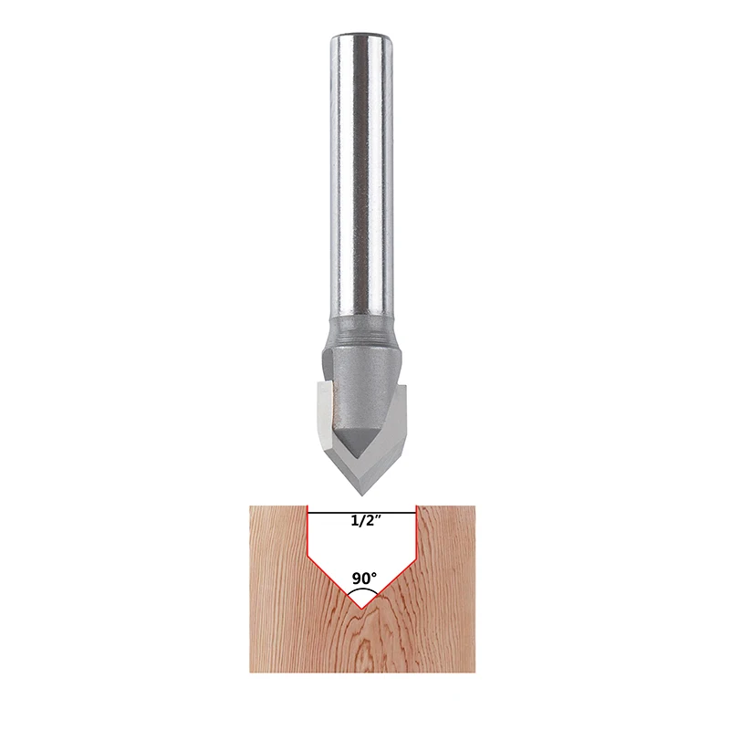 Imagem -06 - Bit Fresa 3d Roteador Bits de Aço Tungstênio v Forma Chanfro Fresas Carpintaria Roteador Bit 60 90 Graus Haste 1pc v
