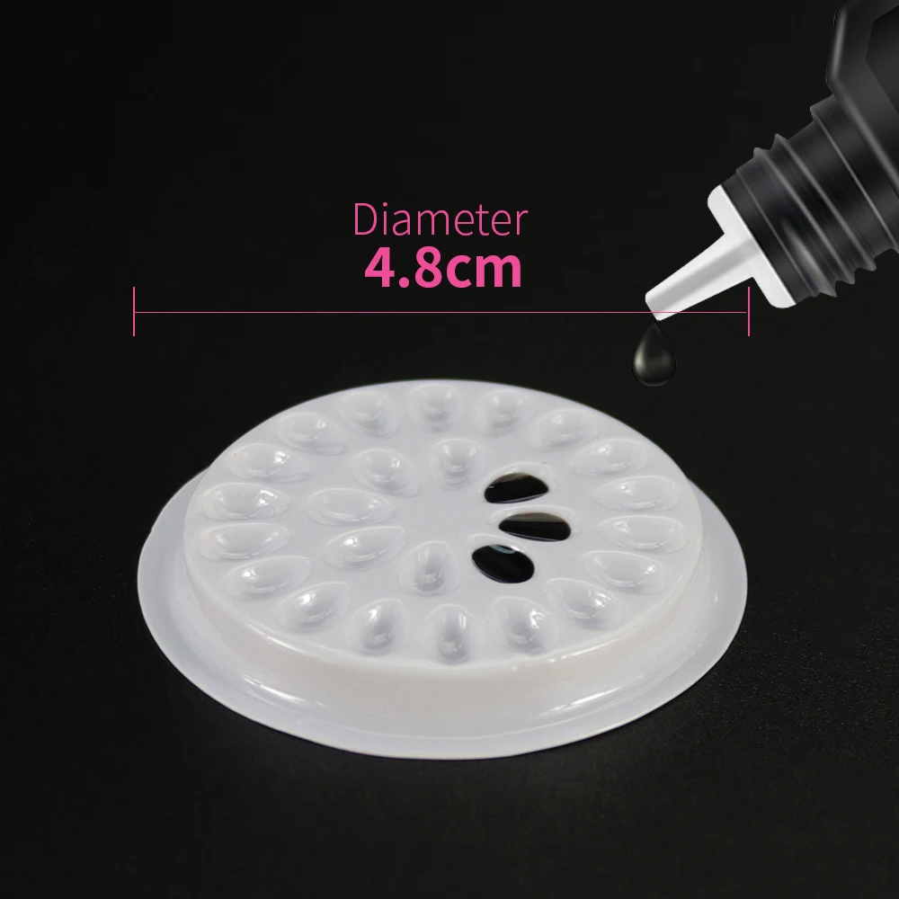 Wholesale white 100pcs disposable Eyelash glue holder Pallet Eyelash Extension glue pads stand on plastic glue holder