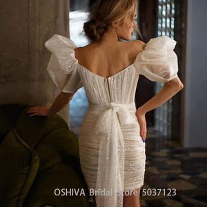 Helle Brautkleider mit abnehmbarem Rock, außerhalb der Schulter, kurze Ärmel, Linie A, Hochzeitskleider, Prinzessin, 2 Stücke 6 Hauptverkäufe Schulter -Schulter -Hochzeitskleid - №2