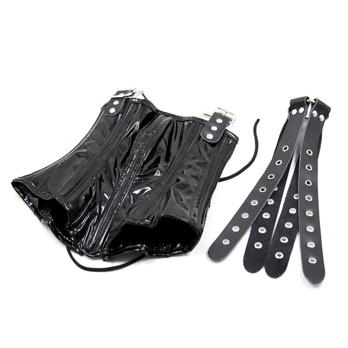 Thierry PU Leather Harness Mask Posture Collar with Adjustable Belt Muzzle Erotic Toys Cosplay SM Bondage Restraint