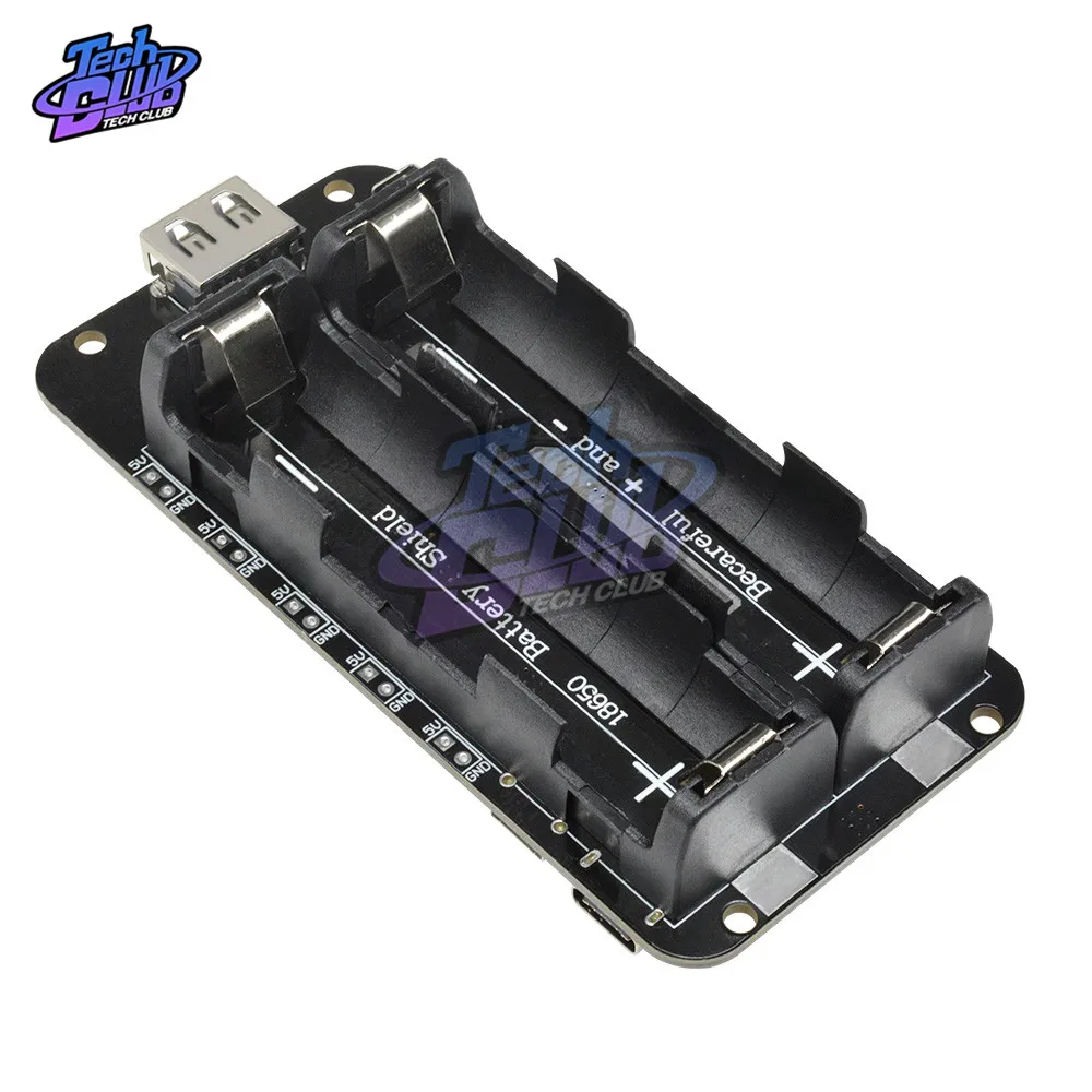 Batteria al litio a doppia tensione 18650 a due schermi V8 modulo scheda di espansione banca di alimentazione Mobile 5V/3A 3V/1A Micro USB per Arduino