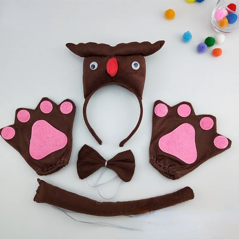 

Adults Kids Children Owl Hair Hoop Toy Tail Gloves Bow Headband Birthday Party Cosplay Costume Christmas Halloween