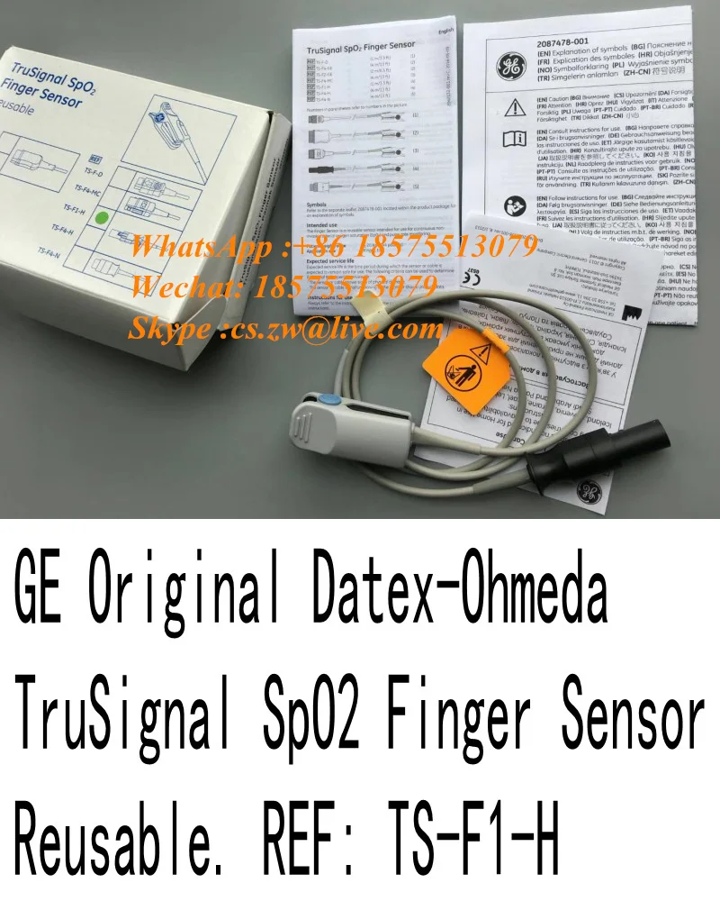 GE Original Datex-Ohmeda TruSignal SpO2 Finger Sensor Reusable REF: TS-F1-H