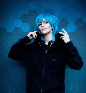 Dramatyczne morderstwo DMMD Seragaki Aoba peruka Ombre niebieski żaroodporne włosy syntetyczne Cosplay peruki + czapka z peruką