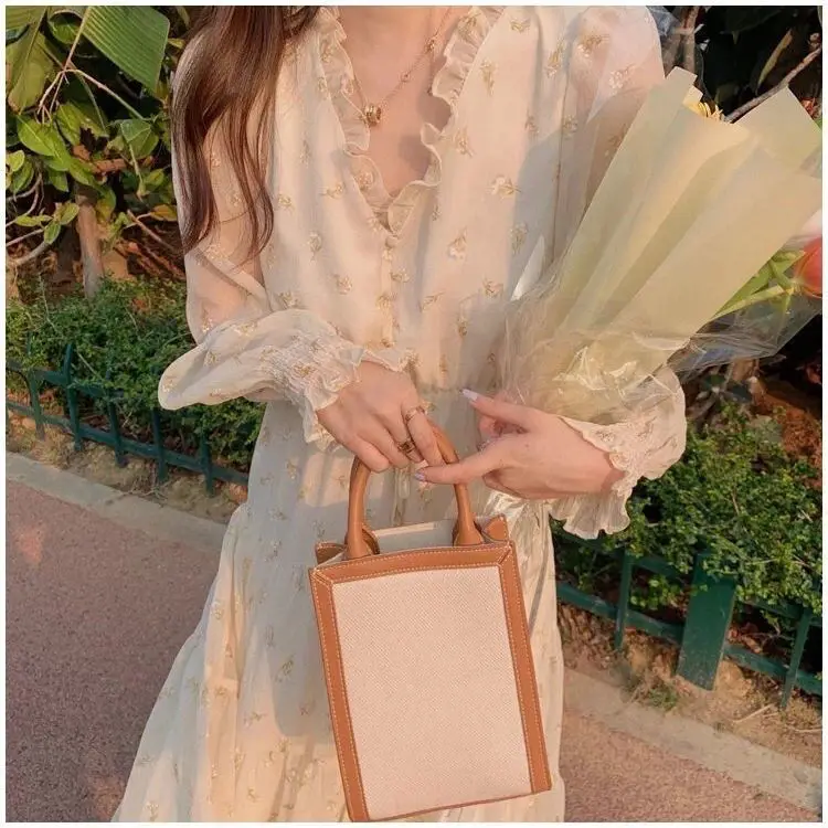 V-neck Elegant Sweet Dress Women Long Sleeve Chiffon Floral Dress Party Beach Dress for Females Korean Style 2021 Summer Chic