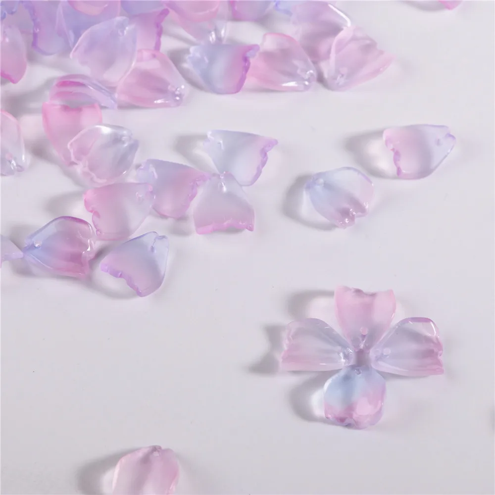 10 pcs 16x17mm Rolling Heart Petals Roses Glass Beads Ancient Style DIY Handmade Hair Accessories Hairpins jewelry Making