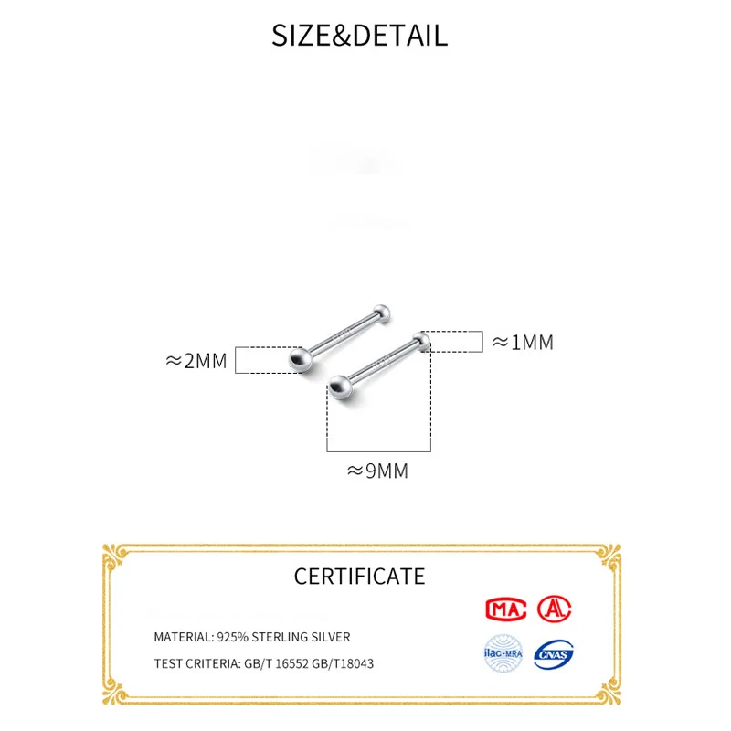La Monada Mode Damen Ohrringe Silber 925 Halten Ohr Piercing 999 Silber Ohrringe Für Frauen Kugel Silber Ohrstecker Mädchen