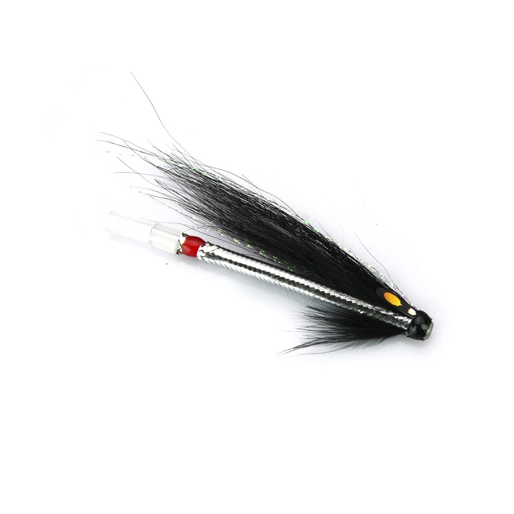 

Муфельные мушки Elver Snake Black Tube Fly для ловли лосося и морской форели, пластиковые трубки (8 шт.)