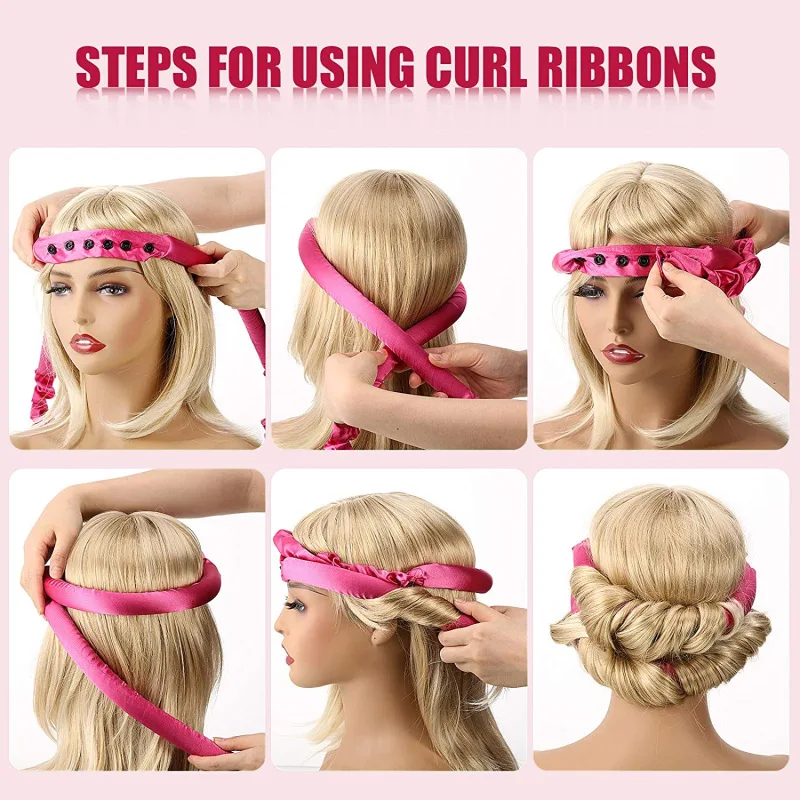 Heatless Hair Curling Ribbon Women Foam Sleep Curling Rod Headband Silk Curls Hair Curler No Heat Waves Hair Curlers Rollers