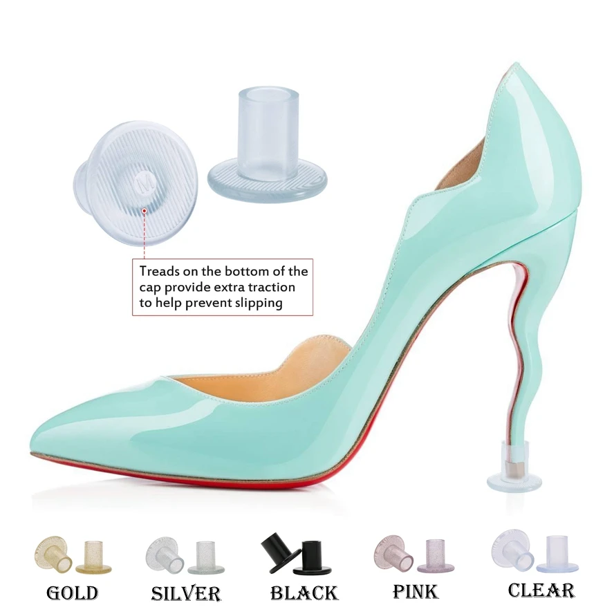 3 Size and 5 Color Silicone Stiletto Heel Protectors Gel Heel Stoppers Plastic Heel Covers for Outdoor Wedding and Parties