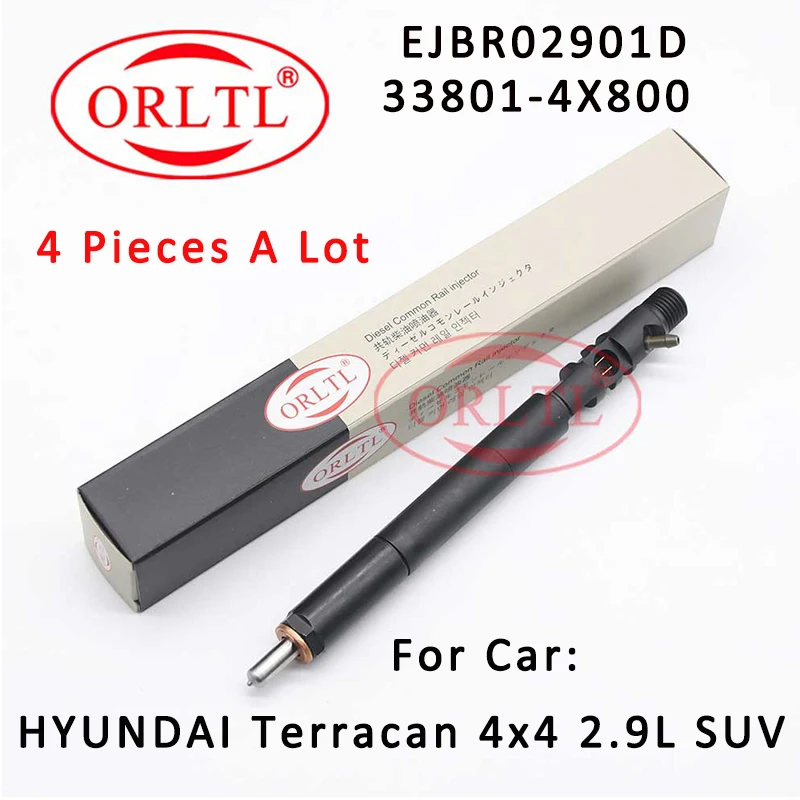 

4 Pieces Common Rail Injector EJBR02901D Diesel Nozzle EJBR0 2901D Auto Fuel Sprayer EJB R02901D For Hyundai Terracan