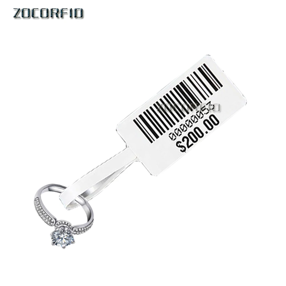 100pcs/Lot UHF RFID MR6 chipset Jewelry label  EPC C1G2 white paper lable Sticker Tag for Jewelry management