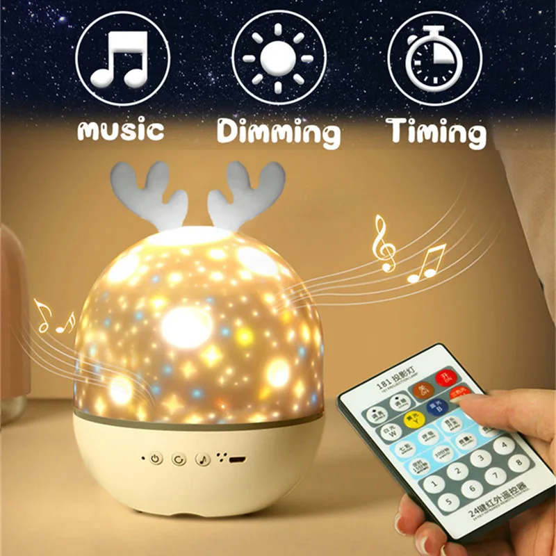 

LED Night Light Night Lamp Projector Starry Sky Projector For Bedroom Decor Bluetooth Rotating Music Children's Lights Kids Gift