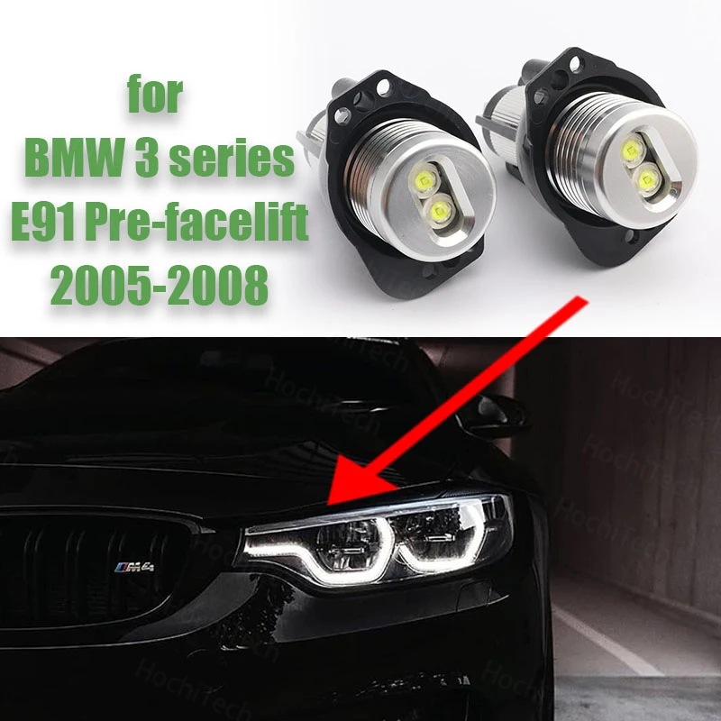 

LED Marker 1800LM 3-year Warranty 6000K Free Error IP65 LED Angel Eyes Marker for BMW 3 series E91 Pre-facelift 2005-2008 18W