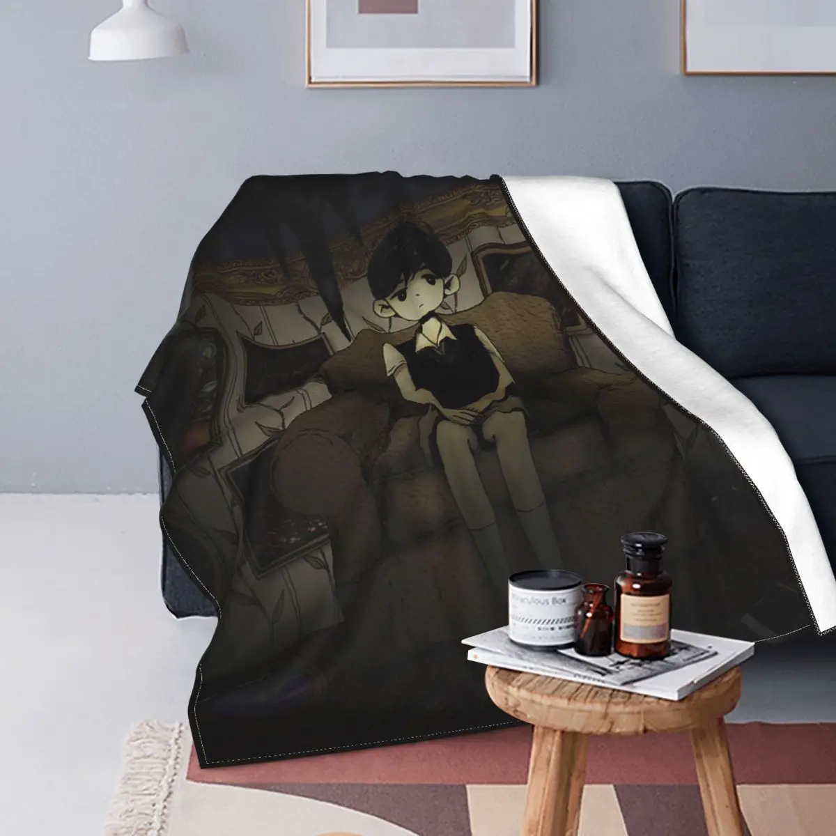 Omori Sunny Blankets Psychological Horror Game Flannel Throw Blanket Home Couch Printed Soft Warm Bedsprea