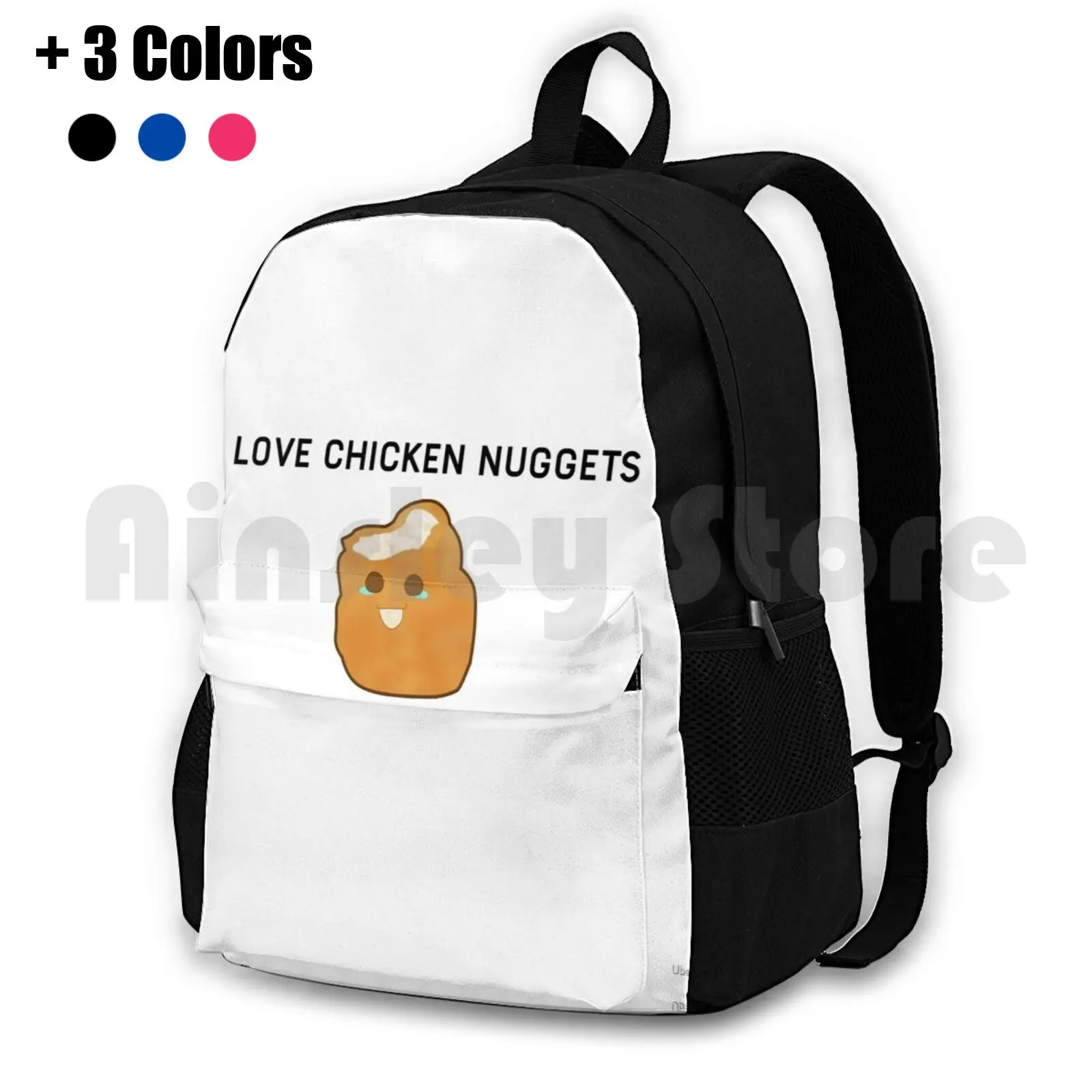 I Love Chicken Nuggets Outdoor Hiking Backpack Riding Climbing Sports Bag Fries Funny Aesthetic Tumblr Kawaii Cute Chicken