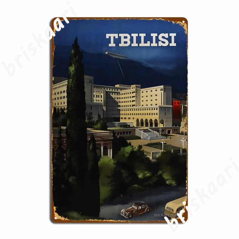 

Tiblisi Vintage Travel Poster Metal Sign Cinema Kitchen Bar Cave Painting Décor Vintage Tin Sign Poster