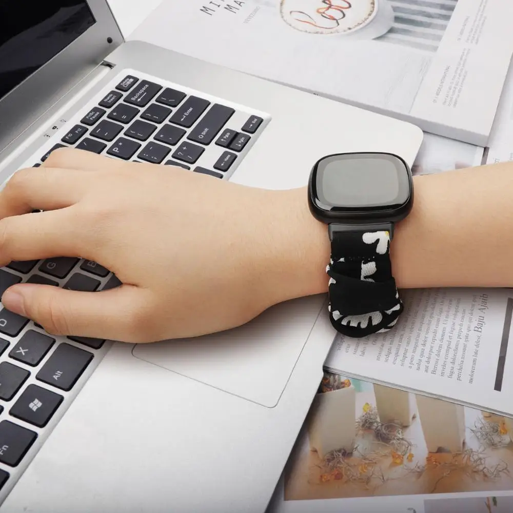 For Fitbit Versa 3 watchband Elastic polyester strap Women lady bracelet band for fitbit sense / versa3 smart watch accessories