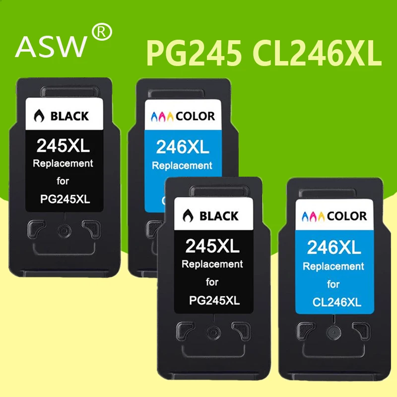 

4Pcs PG245 CL246 Ink Cartridges replacement for Canon PG 245XL 245XL CL 246XL for Pixma iP2820 MX492 MG2924 MX492 MG2520 printer