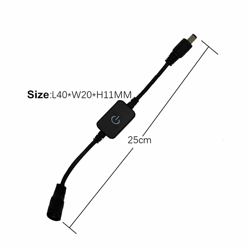 High Quality iTouch LED Dimmer Switch 12V 24V White / Black LED Controller With DC Female & Male Plug For Single Color LED Strip