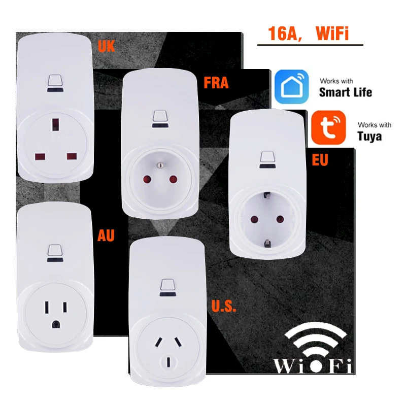 COLOROCK Smart WiFi Plug Support Tuya and Smart Life App Compatible16A 90-250V AC with Alexa and Google Assistant