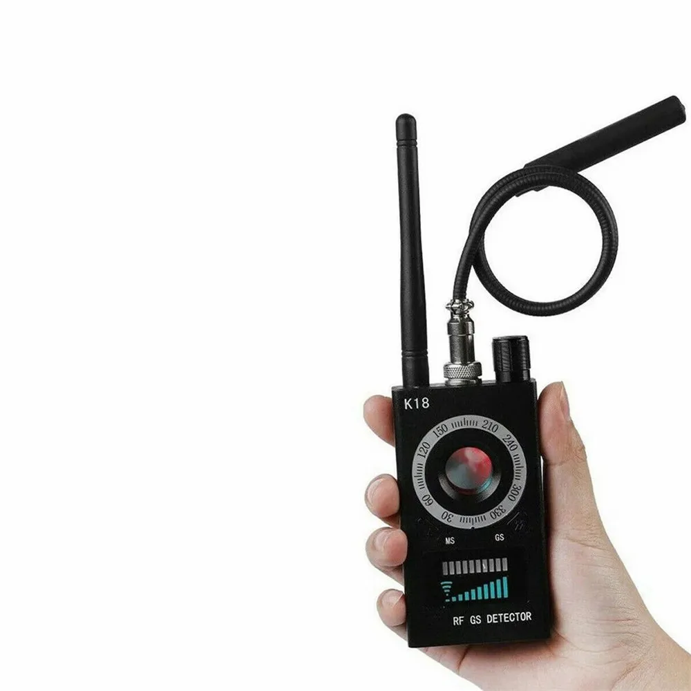 Detector de señal inalámbrico EE. UU. UE radiofrecuencia cámara antiespía 1MHZ-6,5 GHZ Pro K18 GSM buscador de errores de Audio lente GPS rastreador RF