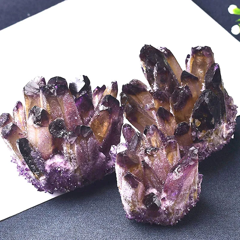 300-600g Natural Amethyst Cluster Quartz Crystal Rock Purple Mineral Specimen Rregular Shape Chakra Healing Stone Home Decor 1PC