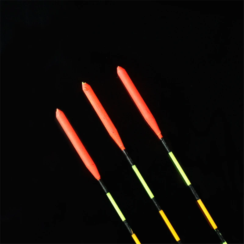 Flotador de pesca de alta sensibilidad, flotador luminoso de madera fluorescente Bobber marcado en negrita, accesorios de pesca, 3 piezas