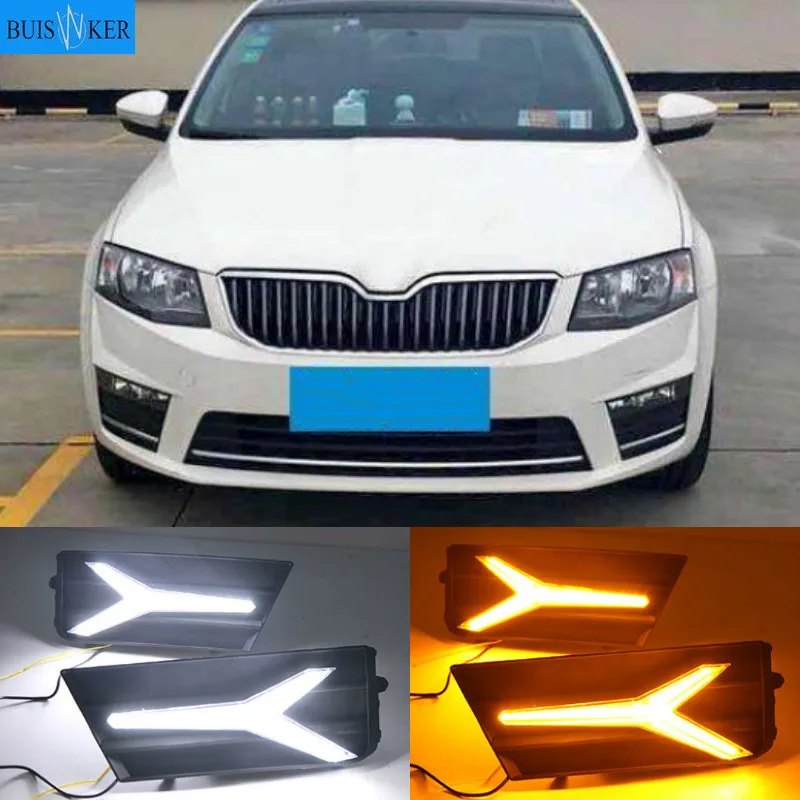 

LED Daytime Running Light For Skoda Octavia 2017 Car Accessories Waterproof 12V DRL Fog Lamp Decoration