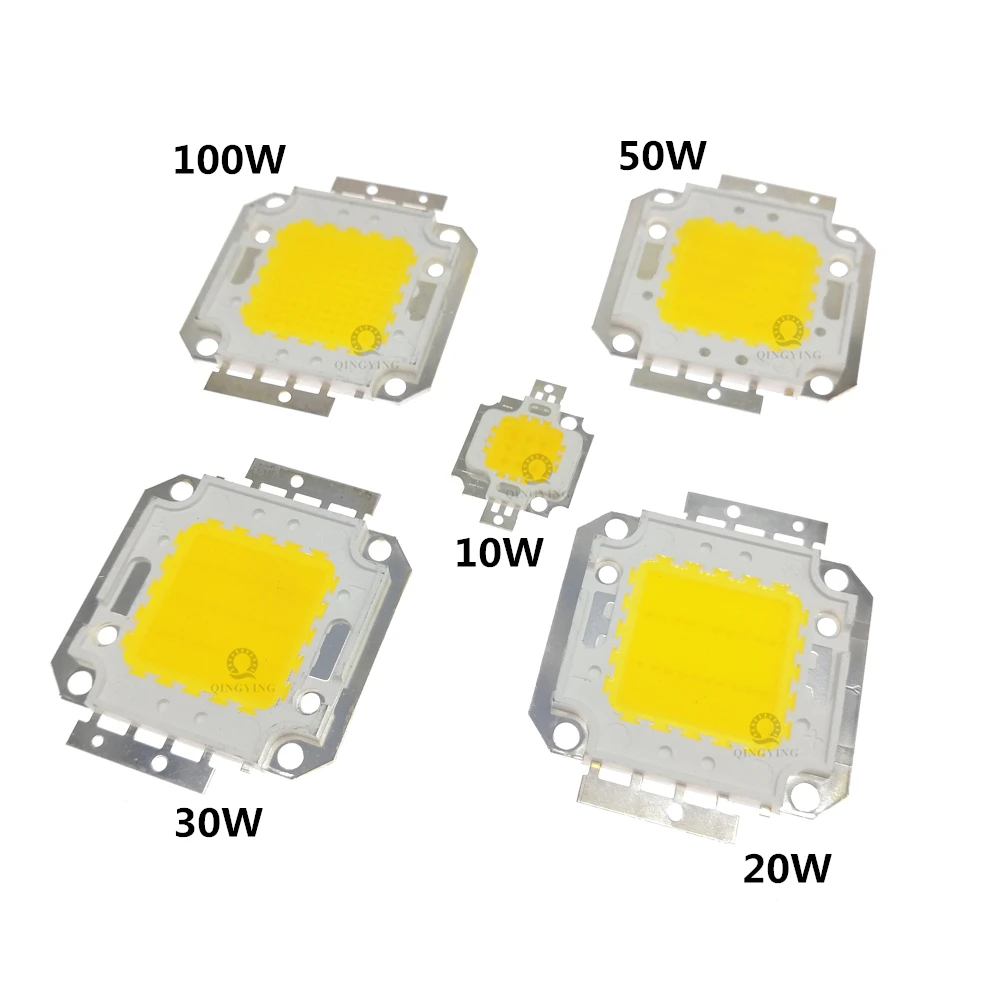 1pcs High Power LED Integrated Matrix COB Chip 10W 20W 30W 50W 100W Warm Nature Cold White Grow Light For Outdoor LED Foodlight