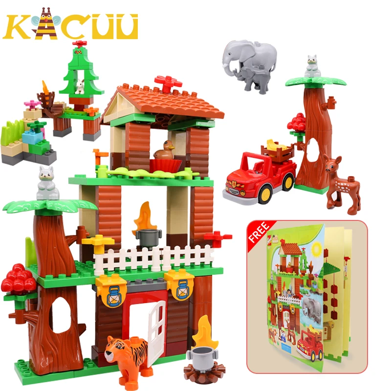 Large Size Jungle Animal Blocks DIY Building Block Children Construction Building Toys For Children Kids Gift