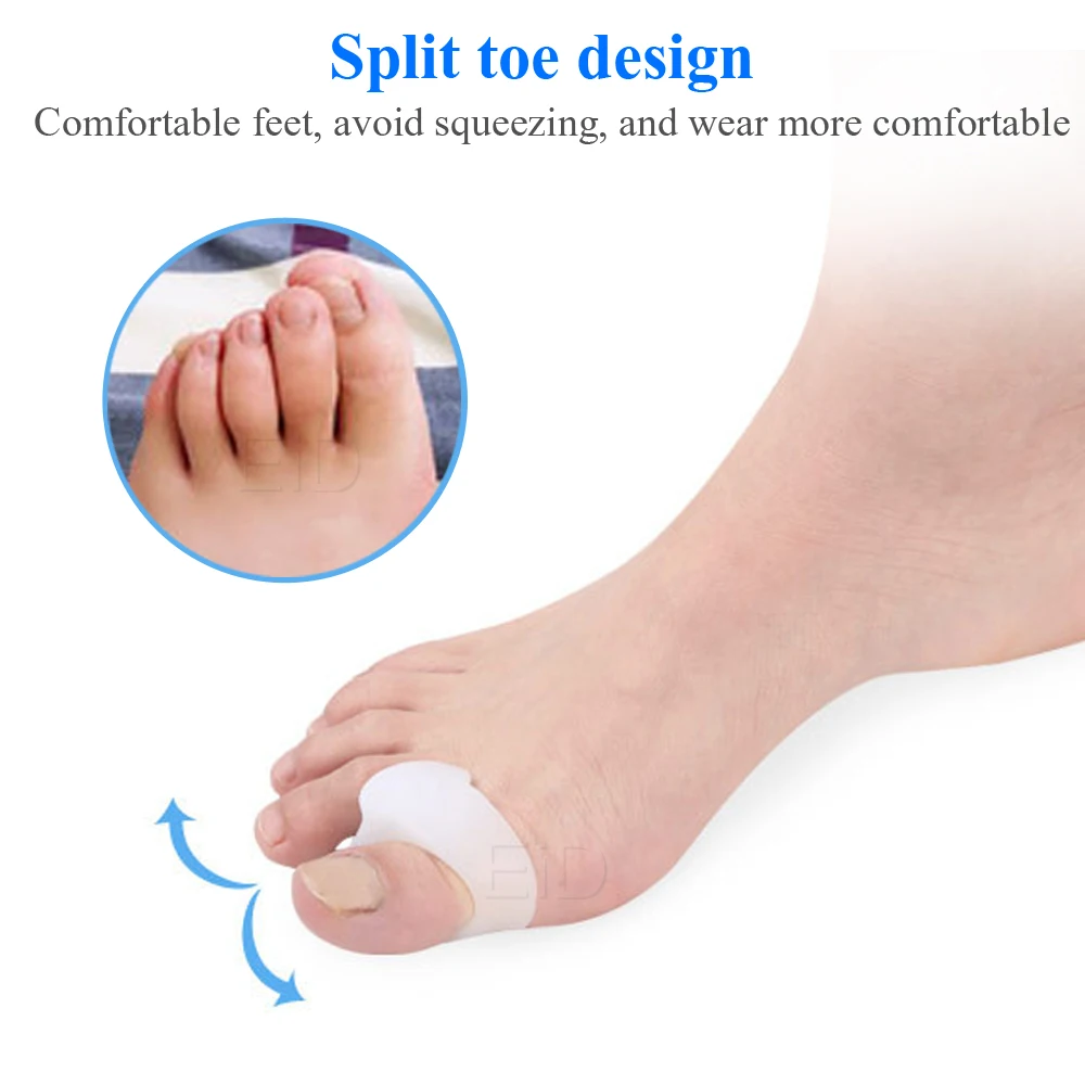 EiD 3 Accoppiamenti Del Silicone Del Gel Toe Separatore per Alluce Valgo Correttore Coscia Bone Sovrapposizione Dolore Pads Borsite Ortesi Dita Dei Piedi Inserti