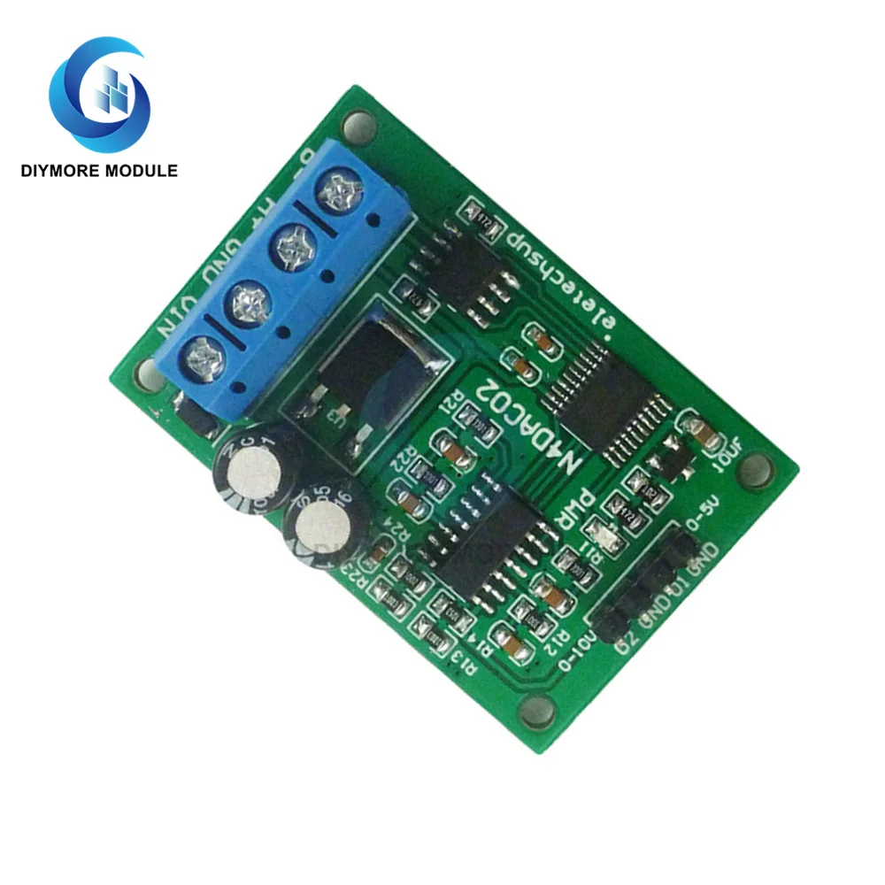 DC 12V 2CH DAC 모듈, PWM-전압 아날로그 컨버터, RS485 Modbus RTU 보드, 0-5V, 0-10V