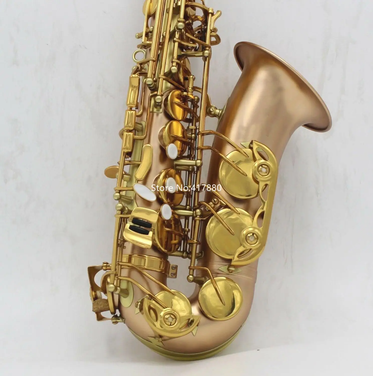 Popular Alto Saxophone Eb Tune Gold lacquer Brass Keys ribbed construction High F With Case