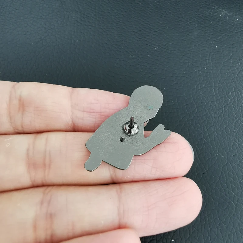 Depressed man pin