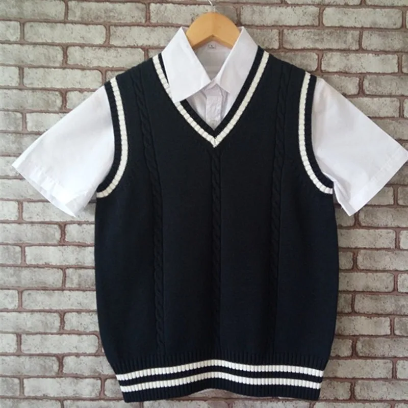 Student School Wear Toddler Baby Boys Girls Sweater Vests Big Kids Teens Children\'s Pullover Knitted Wear Winter Clothes