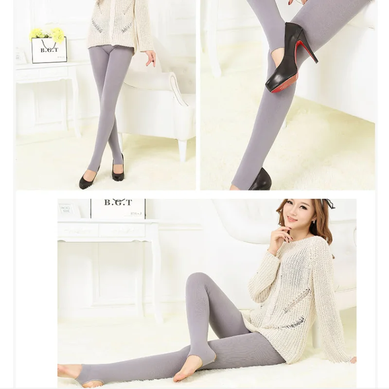 Herbst Winter Frauen Dicke Warme Schritt Auf Fuß Leggings Candy Farbe Gebürstet Holzkohle Stretch Fleece Weich Gefüttert Thermo Leggings