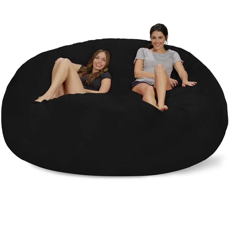 Dropshipping Luxury giant XXXL suede bean bag cover big Round Soft BeanBag Lounger bed cover living room furniture