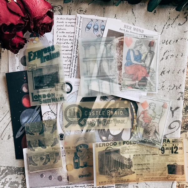 Old Poster Planet Map Stickers Junk Journal Planner Stickers Scrapbooking Vintage Card Decorative Sticker DIY Craft Photo Albums