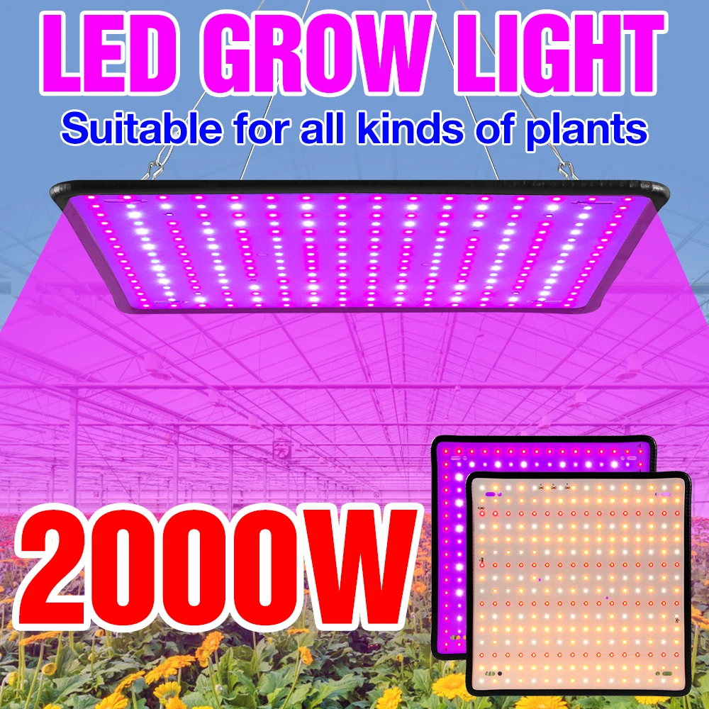 Greenhouse Plant Lighting Lamp 2000W LED Phyto Light Waterproof LED Panel Full Spectrum Grow Lamps For Cultivate Seedling Flower