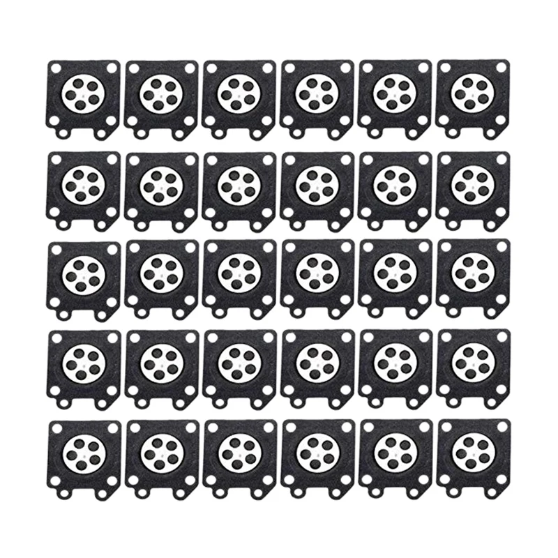 30Pcs Carburetor Parts Chainsaw Carburetor Membrane Pads For Zama Chainsaw Carburetor 2500/3800/4500/5200/5800 Accessories