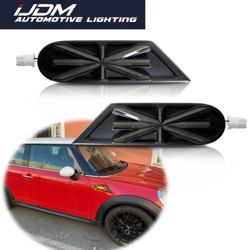 Luz LED dinámica de señal de giro, repetidor lateral, Panel de lámpara para MINI Cooper R55, R56, R57, R58, R59, 2 piezas