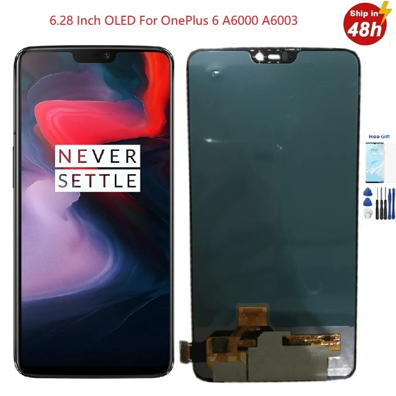 

6.28 Inch OLED For OnePlus 6 Lcd Display Touch Screen Digitizer Assembly For 1+6 A6000 A6003 Display OnePlus 6 Screen