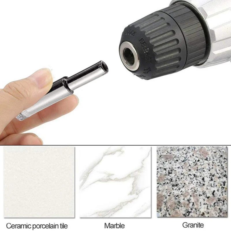 50 Pcs Diamond Coated Drill Bit for 8 mm Diamond Pointed Hole Saw, for Ceramic Tiles, Glass, Kitchen Ceramics, Marble