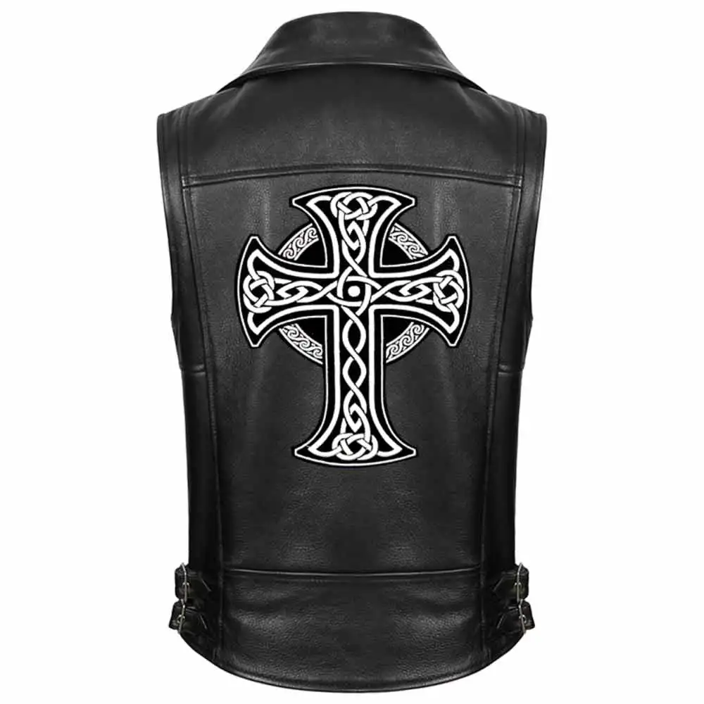 Large Cross Iron On Patch Embroidered Applique Sewing Label Punk Biker Patches Clothes Stickers Apparel Accessories Badge