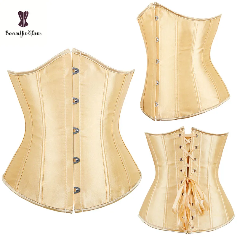 High Quality Women Waist Shapers Everyday Waist Cinchers Slimming Appliques Shapewear Satin Underbust Corsets 28335#