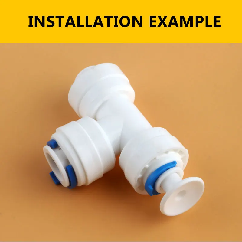 OD 튜브 화이트 하드 플러그 직통 파이프 커넥터, 역삼투 수계 차단 직경 6.5mm 피팅, 1/4 인치
