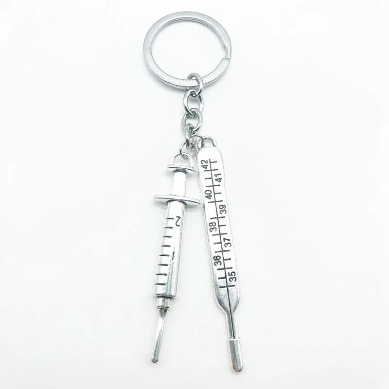 Best Selling Creative Handmade Medical Bag Keychain Needle Syringe Stethoscope Thermometer Creative Personality KeychainBestGift